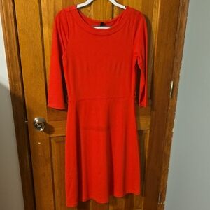 Ann Taylor Vibrant Red Long Sleeve Dress
